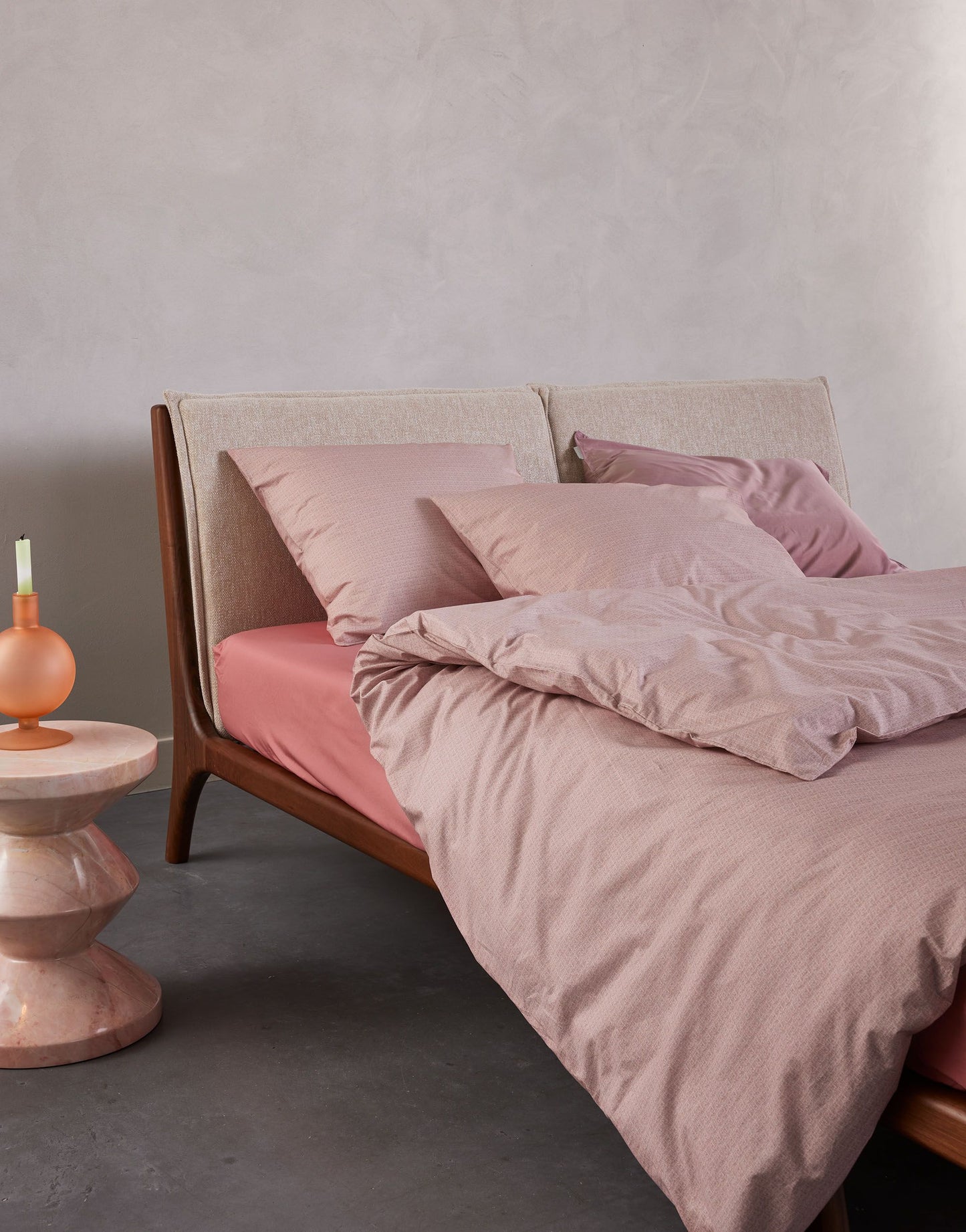 Essenza Jule Woodrose dekbedovertrek garengeverfd chambray katoen met linnenlook