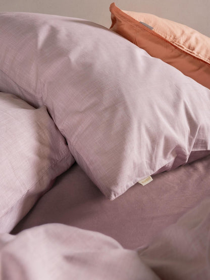 Essenza Jule Woodrose dekbedovertrek garengeverfd chambray katoen met linnenlook