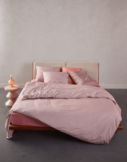 Essenza Jule Woodrose dekbedovertrek garengeverfd chambray katoen met linnenlook