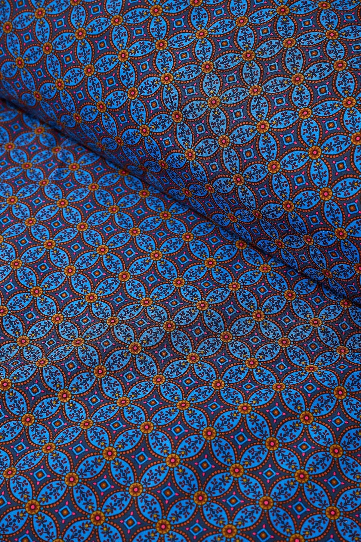 Pip Studio Alvida Dark Blue dekbedovetrek 200TC percal geometrisch motief op Indiase blockprints