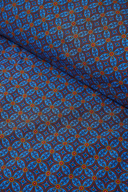Pip Studio Alvida Dark Blue dekbedovetrek 200TC percal geometrisch motief op Indiase blockprints