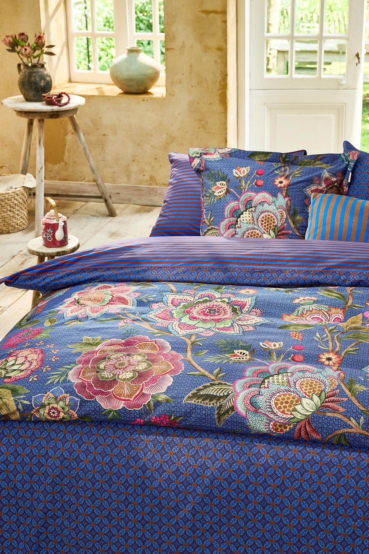 Pip Studio Bombay Bold Dark Blue 200TC percal katoen dekbedovertrek