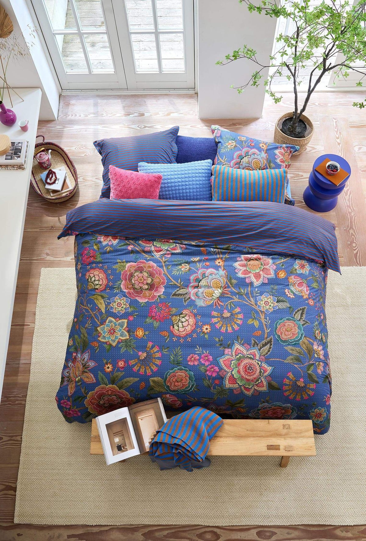 Pip Studio Bombay Bold Dark Blue 200TC percal katoen dekbedovertrek