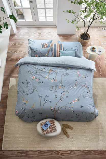 Pip Studio Bamboo Blossom Light Blue 200TC perkalkatoen dekbedovertrek