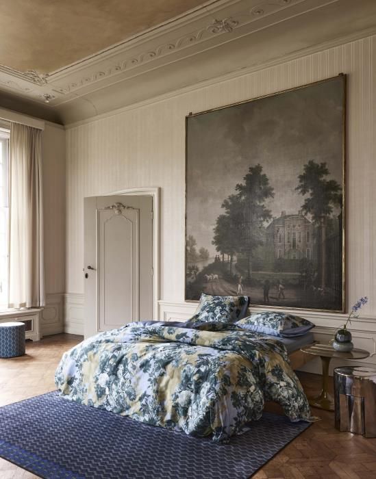 Essenza Leila Chambray Blue 300TC katoensatijn dekbedovertrek