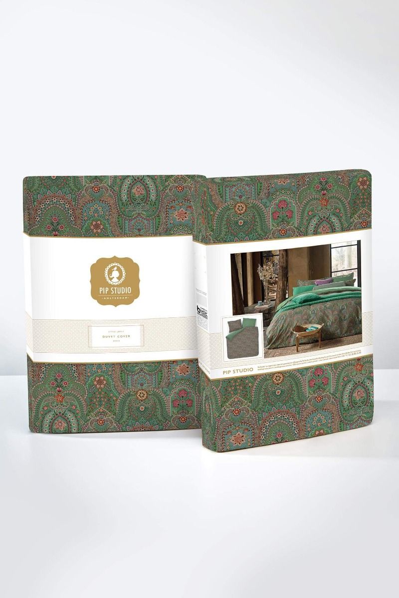 Pip Studio Little Jabali Green perkal 200TC dekbedovertrek