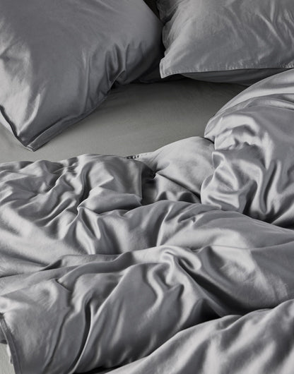 Essenza Minte kleur Grey dekbedovertrek katoensatijn 300TC