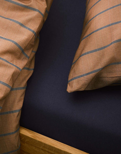 Marc O'Polo Torsken Warm Pecan kussensloop 50% hennep en 50% tencel yarn-dyed