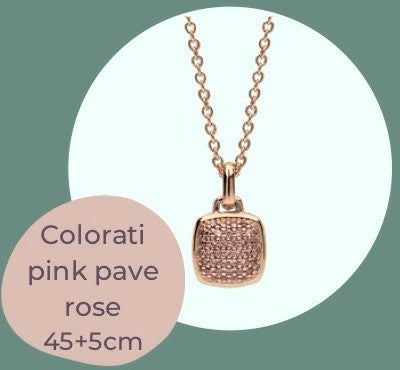 Mylene colorati sieraden pink, rose verguld met 18 karaat goud in pave glas
