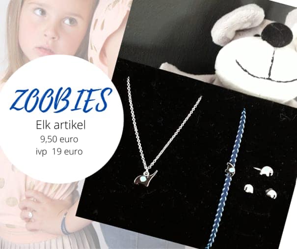 Mylene Zoobies sieraden voor kids blauw met olifantje setje