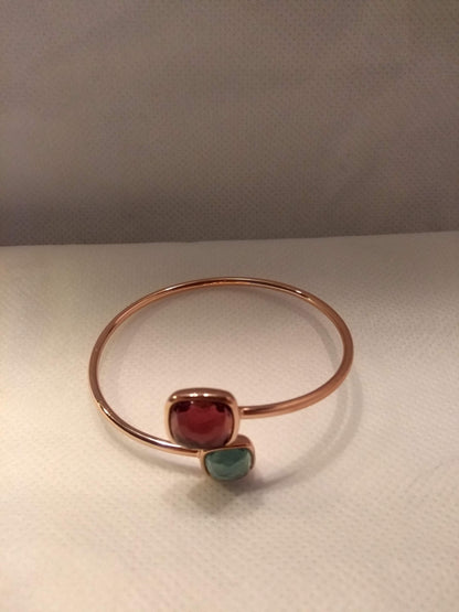 Mylene colorati sieraden pink, rose verguld met 18 karaat goud in aqua glas