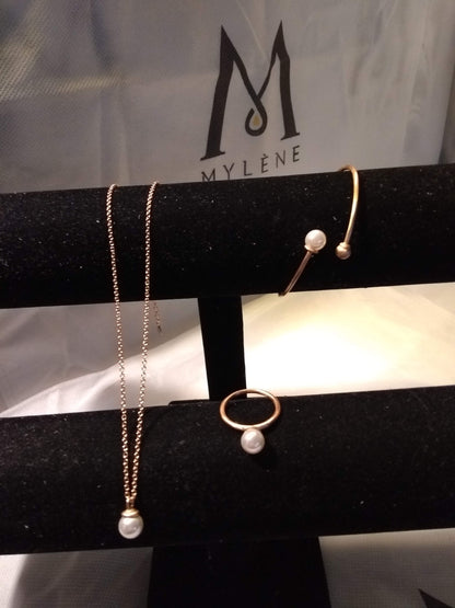 Mylene Stardust parel sieraden rose goud verguld met 18 karaat goud