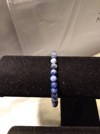 Mylene heren beads armband, natuurstenen; obsidiaan, sodaliet en agaat