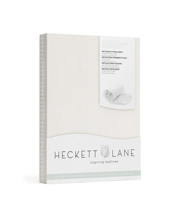Heckett Lane hoeslaken Elementi uni katoen satijn; Off-white