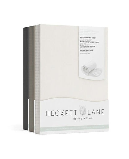 Heckett Lane hoeslaken Elementi uni katoen satijn; wit