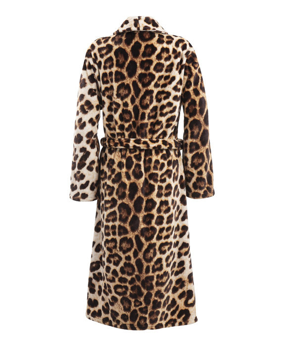 Zo!Home badjas fleece leopard brown
